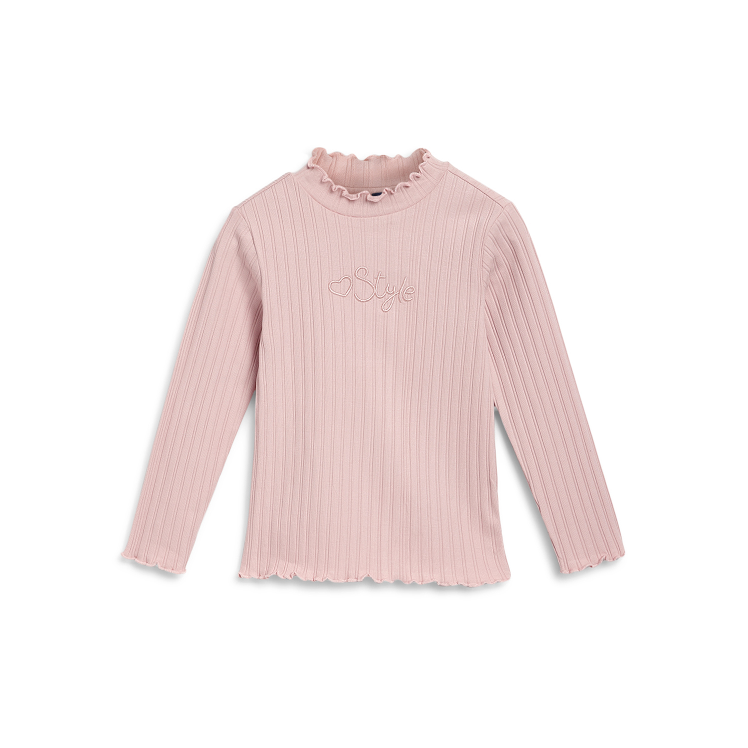 Girls Printed Long Sleeve T-Shirt -Medium Pink